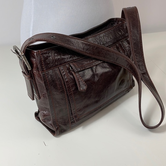 THE TREND brown Leather crossbody / shoulder bag - Picture 2 of 16